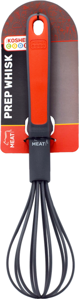 The Kosher Cook Meat Red Kitchen Whisk, Easy Grip Silicone Whisker for Whipping and Beating Eggs, Milk, Cream and Color Coded Kitchen Tools Assorted Colors