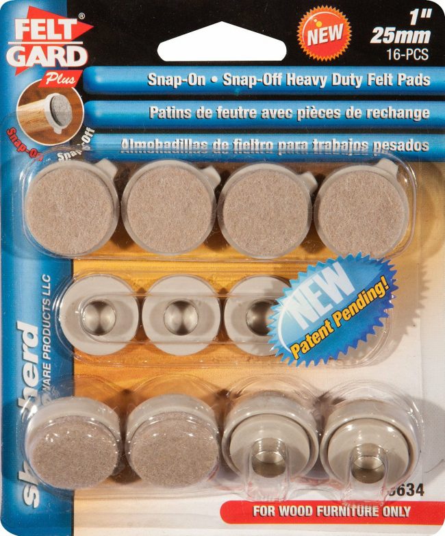 FELT GARD-SNAP-ON/OFF PADS 1″