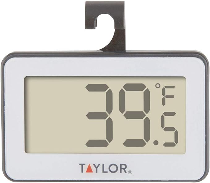 Taylor Large Display Digital Kitchen Refrigerator/Freezer Kitchen Thermometer with Clip