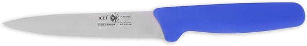 Icel 5 1/2-Inch Stiff Boning Knife with Extra Wide Serrated Blade, Assorted Colors