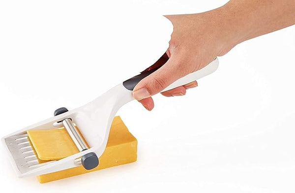 Zyliss Dial & Slice Cheese Slicer - Adjustable, Handheld Cheese Slicer with Stainless Steel Edge and Ergonomic Handle White