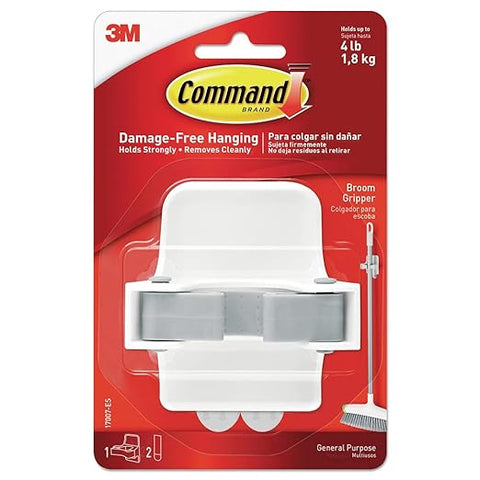 Command Strips White And Gray Broom Gripper