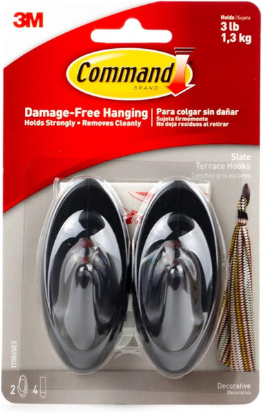 Command Medium Slate Terrace Hook