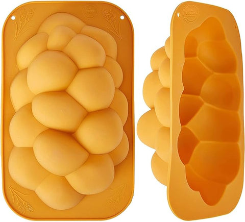 Silicone Challah Braid Bread Mold Bakeware, Perfect Kosher Challah Braided Baking Mold Pan, No Shaping Required - Medium