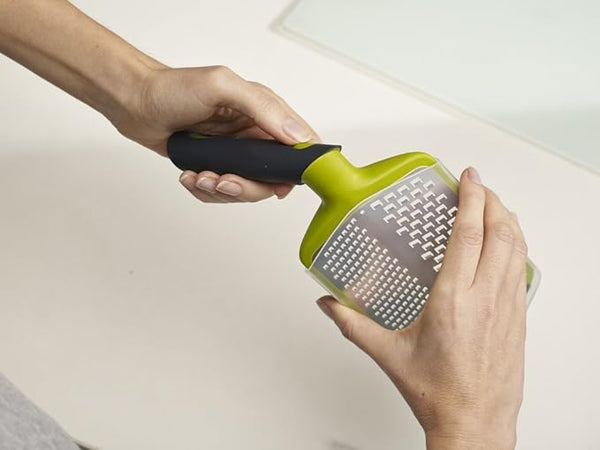 Joseph Joseph Twist Grater 2-in-1 Grater with Adjustable Handle, Extra Course and Fine,Green