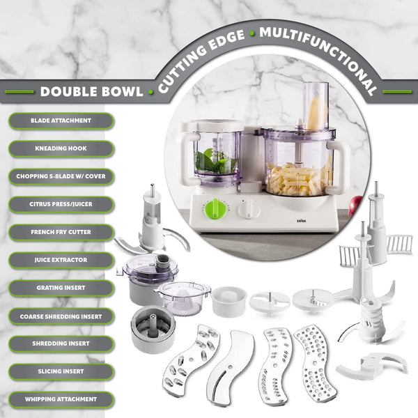 Braun 12 in 1 Multi-Functional Food processor | Kitchen System With Dual Control Technology, chopper, Blender, Juice Extractor, Citrus Juicer and French fry disc