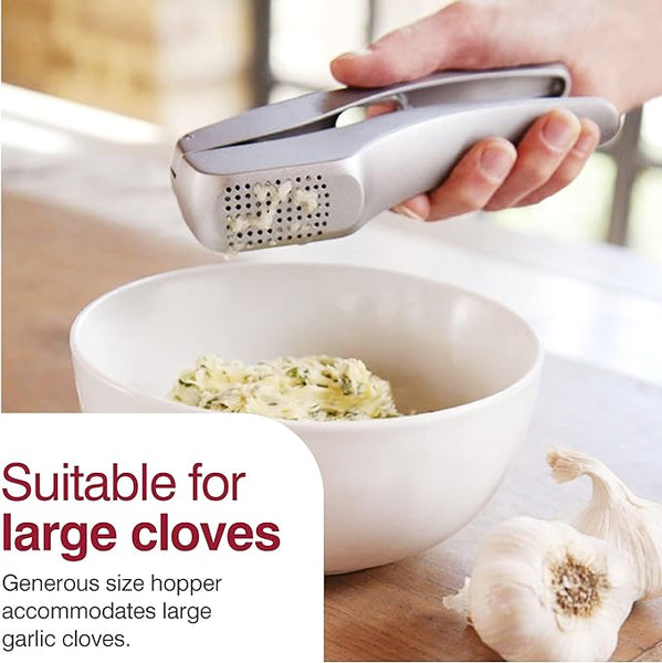 Zyliss Susi 3 Garlic Press - Garlic & Ginger Mincer Tool - Garlic Press with Built-In Cleaner - Garlic Crusher, Mincer & Peeler Kitchen Tool - Dishwasher Safe - Cast Aluminum