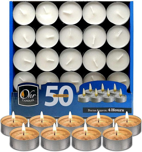 OHR- TEA LIGHT CANDLES BOXED- 50 PACK