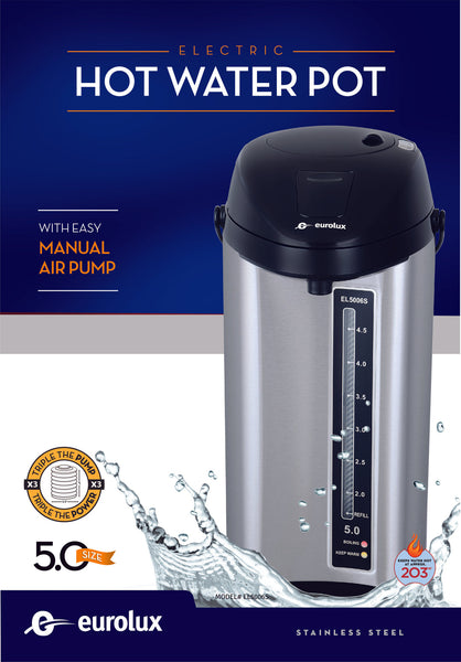 EUROLUX ELECTRIC HOT WATER POT 5.0 QT