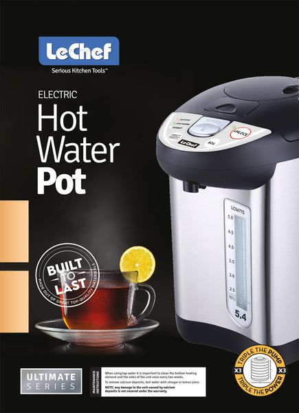 LE'CHEF ELECTRIC HOT WATER POT 5.4 QT