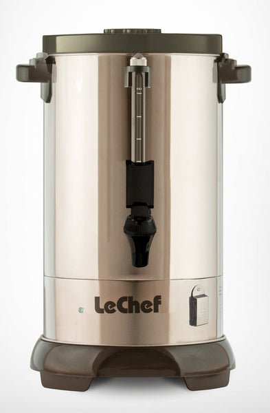 LE'CHEF ELECTRIC HOT WATER URN 40 CUP WITH SAFETY SPOUT