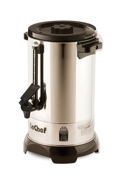 LE'CHEF ELECTRIC HOT WATER URN 40 CUP WITH SAFETY SPOUT