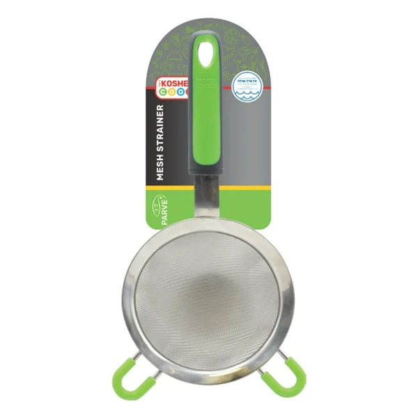 The Kosher Cook, 4" Mesh Strainer Stainless Steel - Fine Mesh, Assorted Colors