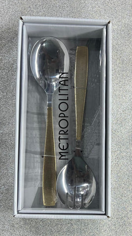 LINEAR GOLD TWO PIECE SERVING SET