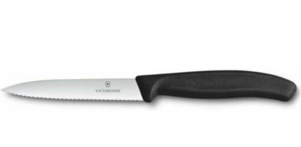 Victorinox 4 Inch Swiss Classic Paring Knife with Serrated Edge, Spear Point