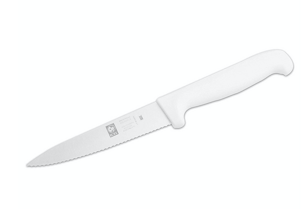 Icel 4-1/2" Serrated-Edge Stainless Steel Utility Knife with Plastic Handle