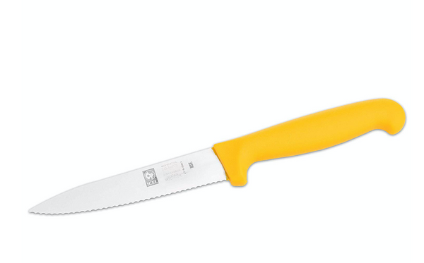 Icel 4-1/2" Serrated-Edge Stainless Steel Utility Knife with Plastic Handle