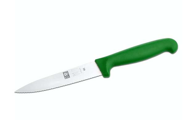 Icel 4-1/2" Serrated-Edge Stainless Steel Utility Knife with Plastic Handle