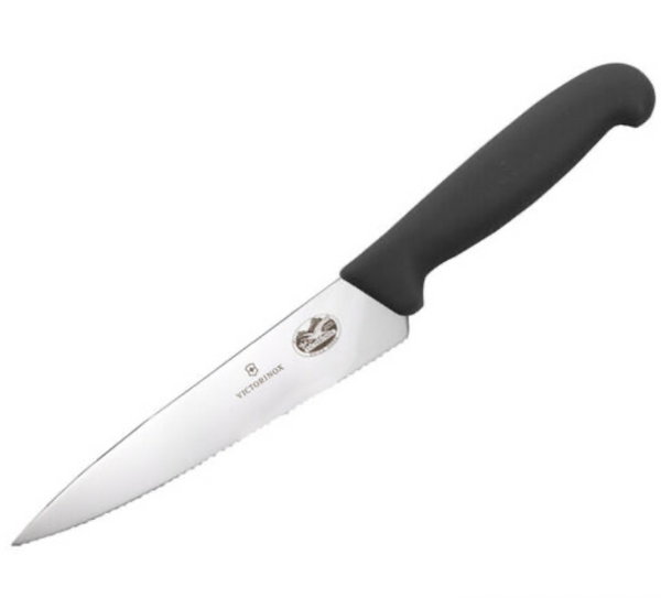 Victorinox Fibrox Pro Chef's 6in Serrated Kitchen Knife