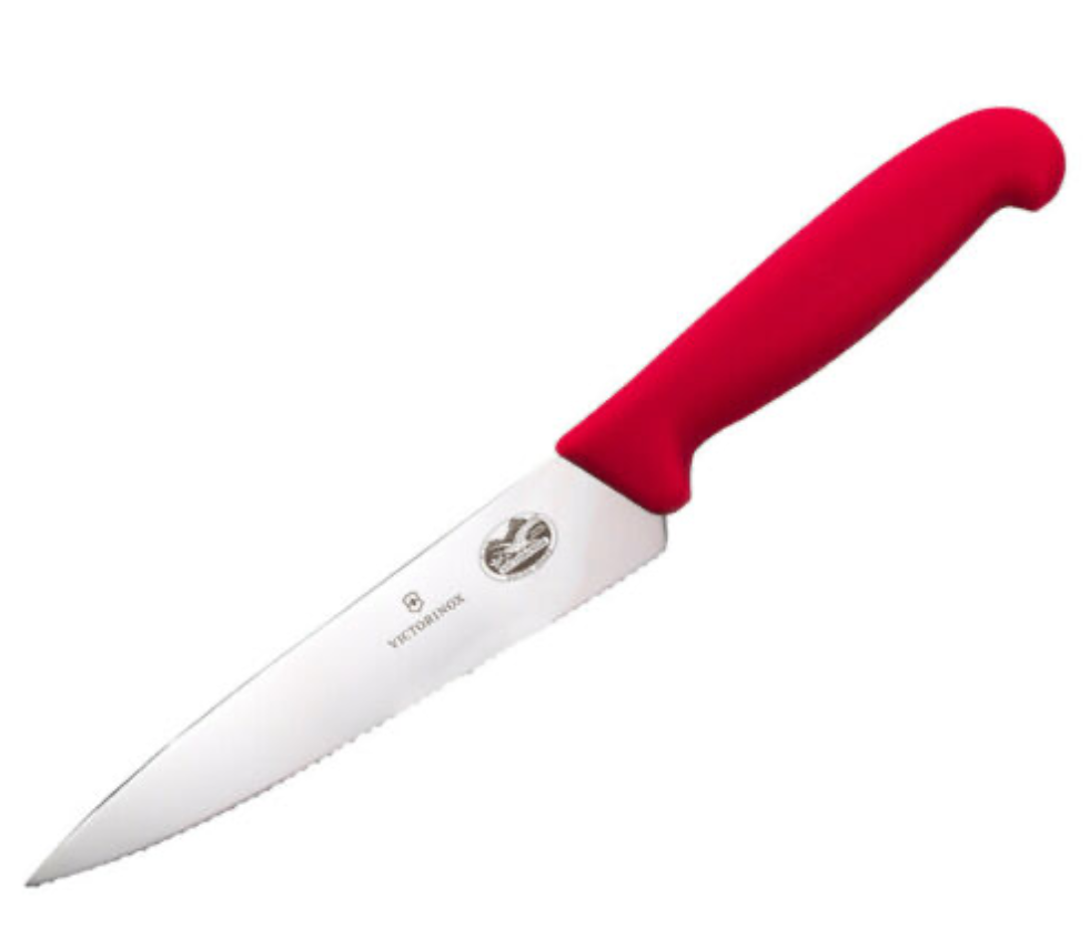 Victorinox Fibrox Pro Chef's 6in Serrated Kitchen Knife