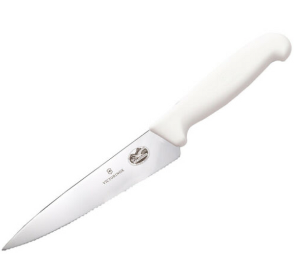 Victorinox Fibrox Pro Chef's 6in Serrated Kitchen Knife