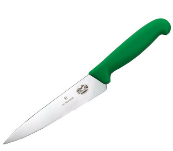 Victorinox Fibrox Pro Chef's 6in Serrated Kitchen Knife