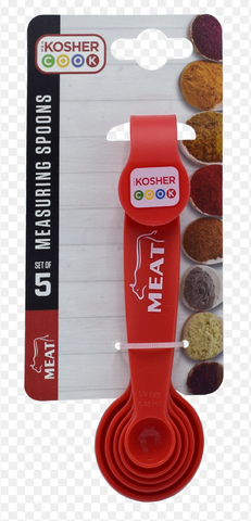 The Kosher Cook, 5 Piece Set Measuring Spoons Assorted Colors
